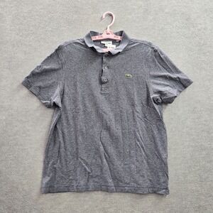 Lacoste Men Polo XL Gray Logo Sport Crocodile Short Sleeve Cotton Logo